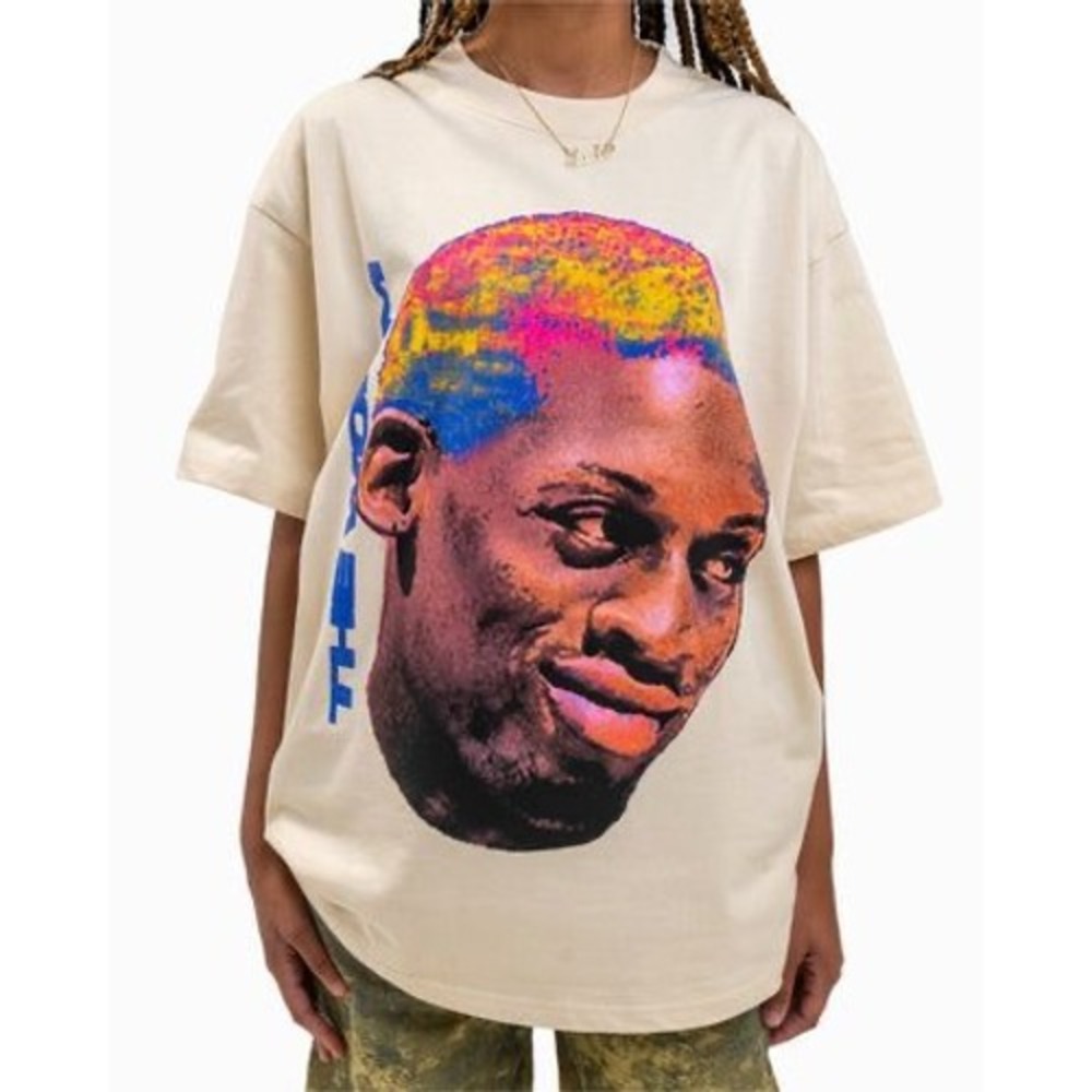 Rodman Apparel T-Shirt Mens Medium White The Worm Graphic Tee Short Sleeve
